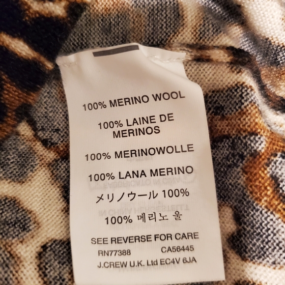 J. Crew Merino Wool Animal Print Sweater Women's Size XXS - Picture 8 of 8